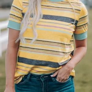 Women's Striped Crewneck